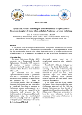 Triacanthus Biaculeatus) Captured from Khor Abdullah, Northwest Arabian Gulf, Iraq