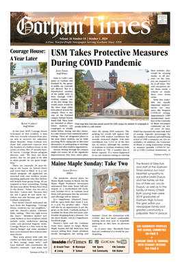 Your Community Paper USM Takes Protective Measures During COVID