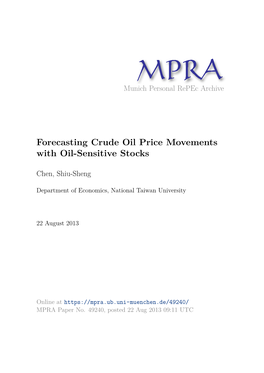 Forecasting Crude Oil Price Movements with Oil-Sensitive Stocks