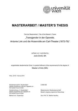 Masterarbeit / Master's Thesis