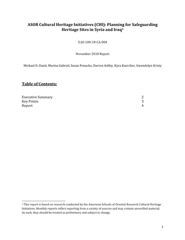 ASOR Cultural Heritage Initiatives (CHI): Planning for Safeguarding Heritage Sites in Syria and Iraq1