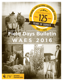 Field Days Bulletin WAES 2016