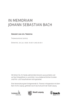 In Memoriam Johann Sebastian Bach