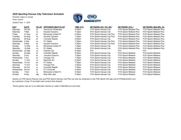 2020 Updated Sporting Kansas City TV Schedule.Xlsx