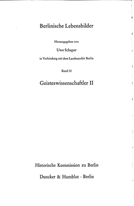 Berlinische Lebensbilder Geisteswissenschaftler 11