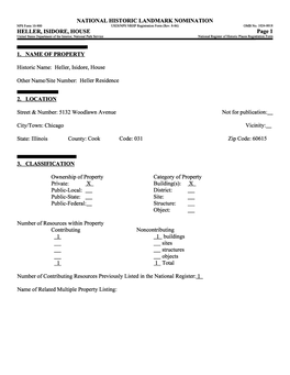 NATIONAL HISTORIC LANDMARK NOMINATION NPS Form 10-900 USDI/NPS NRHP Registration Form (Rev