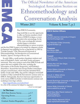 Ethnomethodology and Conversation Analysis Winter 2017 Volume 8, Issue 7, P.1