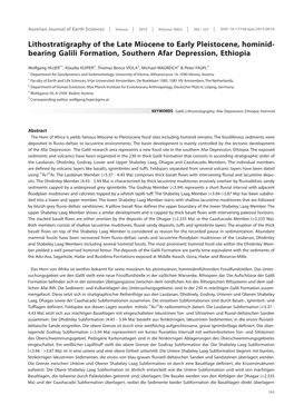 Lithostratigraphy of the Late Miocene to Early Pleistocene, Hominid- Bearing Galili Formation, Southern Afar Depression, Ethiopia______