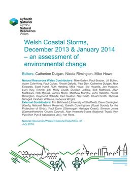 Welsh Coastal Storms, December 2013 & January 2014 – an Assessment of Environmental Change