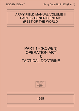 Army Field Manual Volume 2: Part 3 Generic Enemy