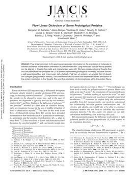 Flow Linear Dichroism of Some Prototypical Proteins Benjamin M