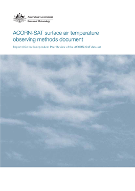 ACORN-SAT Surface Air Temperature Observing Methods Document