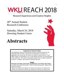 March 2018 Conference Abstracts