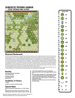 Pinios Gorge - �ANZAC Rearguard Action�� Setup Order