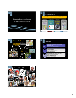 Balancing Freshwater Inflows in a Changing Environment Our Project