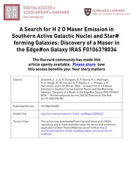 Discovery of a Maser in the Edge#On Galaxy IRAS F01063?8034