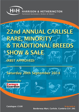 22Nd ANNUAL CARLISLE RARE, MINORITY & TRADITIONAL BREEDS SHOW & SALE