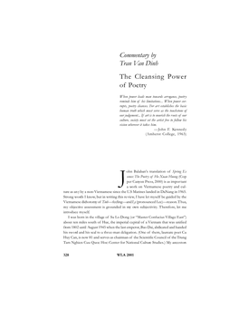 Commentary by Tran Van Dinh the Cleansing Power of Poetry