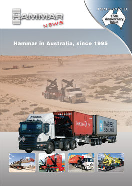 Hammar in Australia, Since 1995 Our 600Th Hammar in Australia