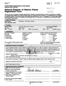 National Register of Historic Places Continuation Sheet