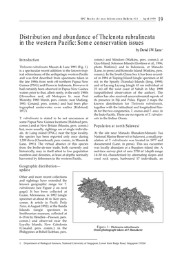 Distribution and Abundance of Thelenota Rubralineata in the Western Pacific: Some Conservation Issues by David J.W