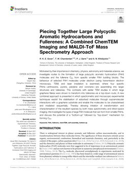 Piecing Together Large Polycyclic Aromatic Hydrocarbons and Fullerenes: a Combined Chemtem Imaging and MALDI-Tof Mass Spectrometry Approach