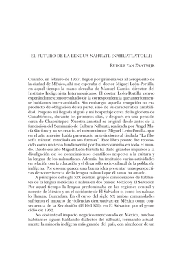 El Futuro De La Lengua Náhuatl (Nahuatla’Tolli)