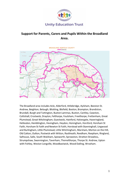 Support for Parents, Carers and Pupils Within the Broadland Area