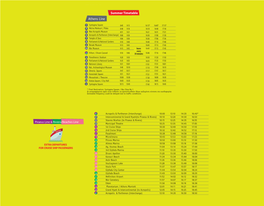 Summer Timetable