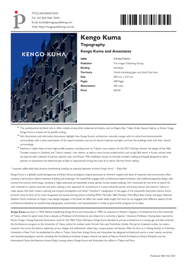 Kengo Kuma Datasheet