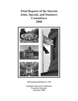 Final Reports of the Interim Joint, Special, and Statutory Committees 2008