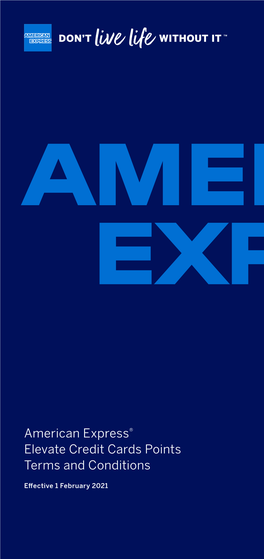 American Express® Elevate Credit Cards Points Terms and Conditions