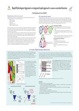 Rapid Hydrological Appraisal: an Integrated Rapid Approach to Assess Watershed Function