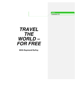 Travel the World – for Free
