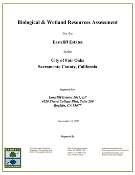 Biological & Wetland Resources Assessment