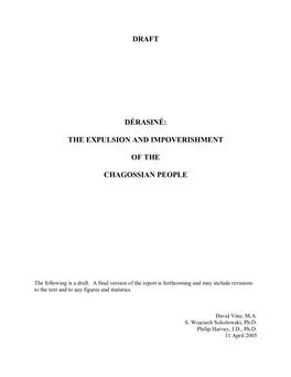Draft Dérasiné: the Expulsion and Impoverishment of the Chagossian