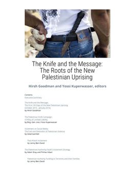 The Knife and the Message:The Roots of the New Palestinian Uprising