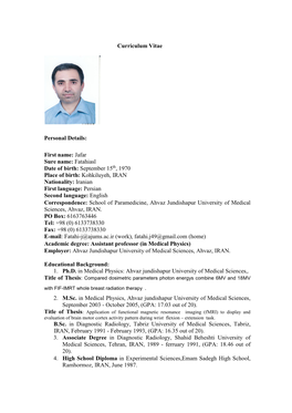 Curriculum Vitae <Titel> <Voorletters> <Achternaam>Daryoush Fatehi(M