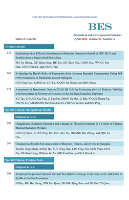 Table of Contents April 2021, Volume 34, Number 4