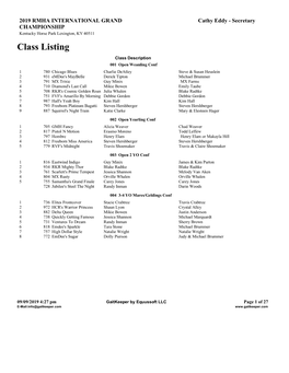 Class Listing