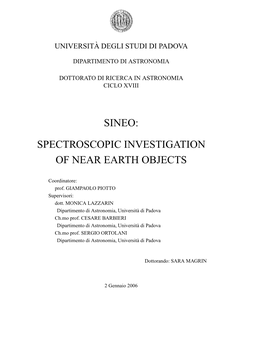 Spectroscopic Investigation of Near Earth Objects