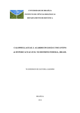 Calophyllaceae J. Agardh Em Goiás E Tocantins