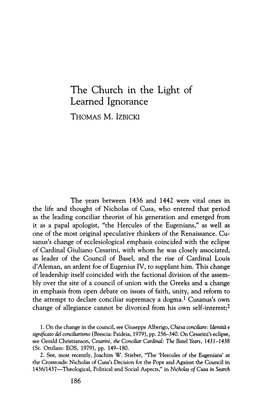 The Church in the Light of Learned Ignorance THOMAS M