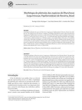 Morfologia De Plântulas Das Espécies De Rhynchosia (Leguminosae, Papilionoideae) De Roraima, Brasil