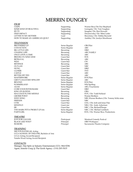 Merrin Dungey's Resume