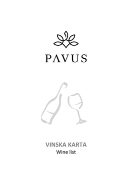 VINSKA KARTA Wine List