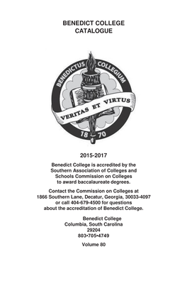 2015-2017 Benedict Catalogue