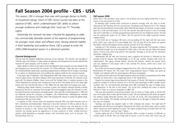 Fall Season 2004 Profile