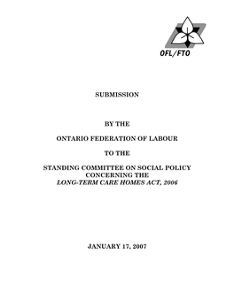 Submission by the Ontario Federation of Labour to The