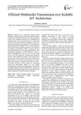 Efficient Multimedia Transmission Over Scalable Iot Architecture